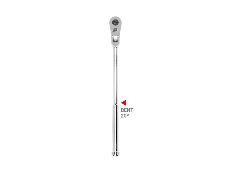 TEKTON 3/8 Inch Drive x 12 Inch Flex Head Quick-Release Bent Handle Long Ratchet | SRH33112 - Image 1